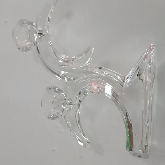 Crystal Twin Moon Candleholder for Taper Candles Clear Color.7in.Hx7.5in.W - Picture 2 of 5